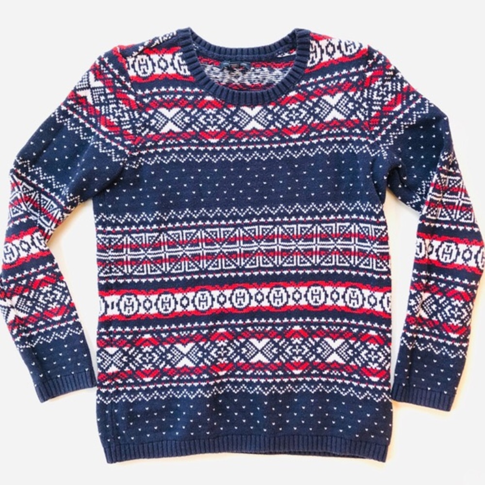 Cozy TOMMY HILFIGER Red, White and Blue Sweater